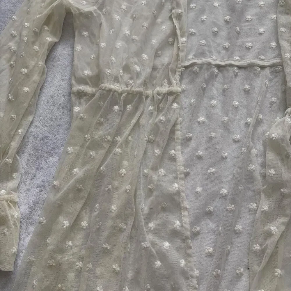 Forever-21 Women's White and Cream Cover-ups